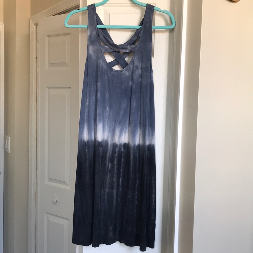Tie-dye blue sun dress